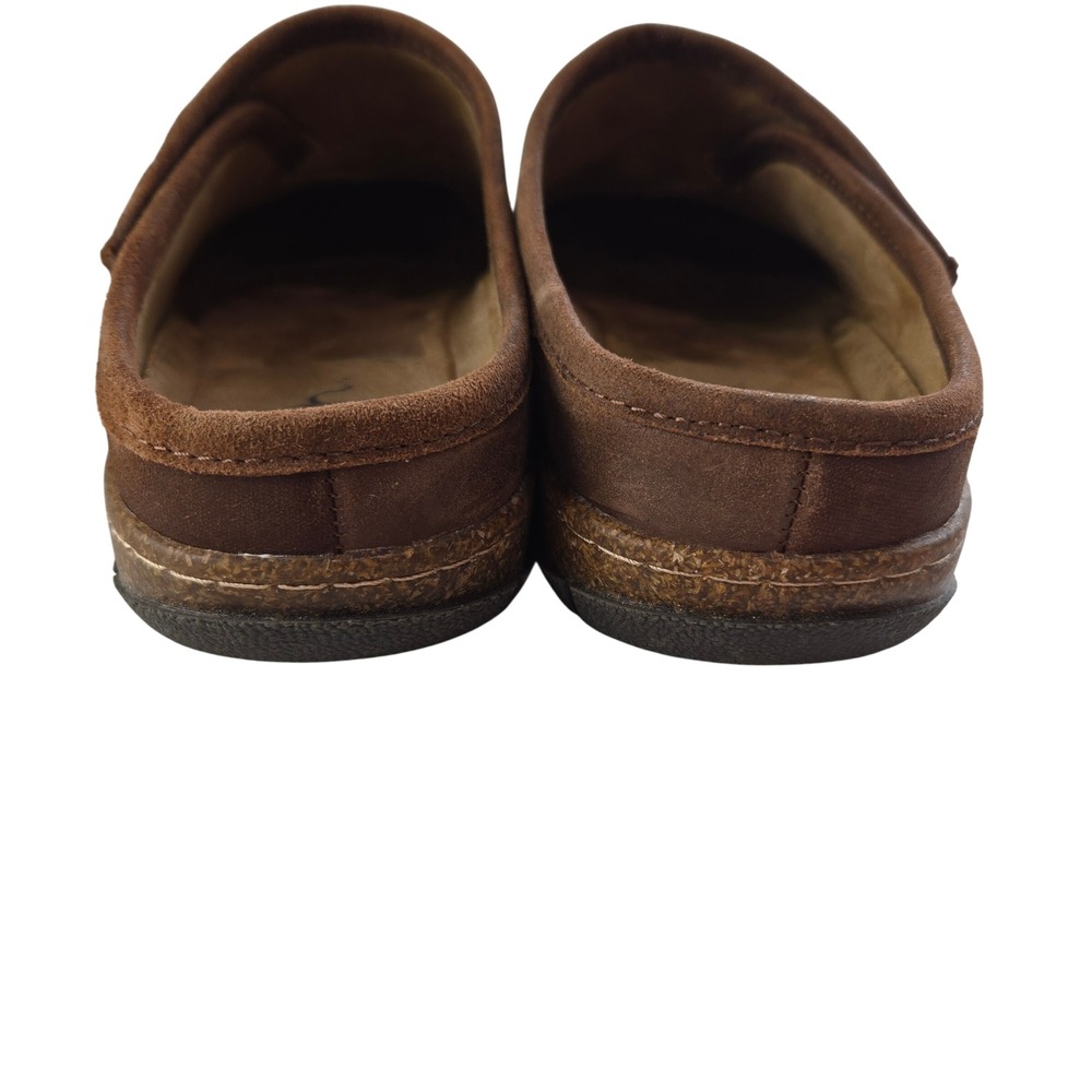Earth Size 9 Leather Clogs Mules Brown Button Slip On Comfort Cork Sole #1216 - Picture 6 of 7